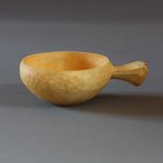 wooden drinking cup with single handle
