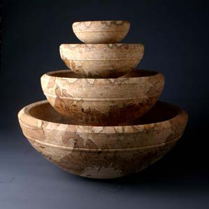 nest of wood turned bowls